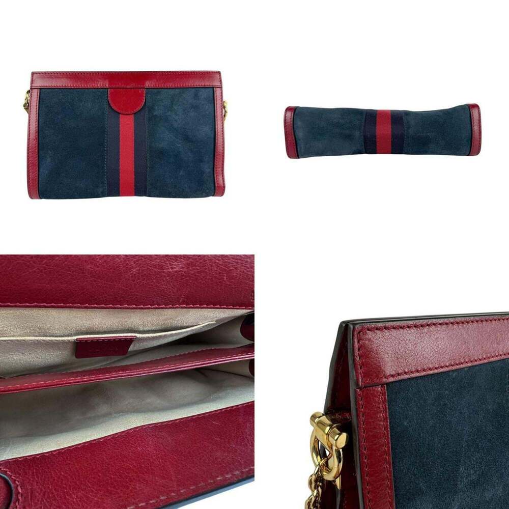 GUCCI Authentic Blue Leather Shoulder Bag - Picture 3 of 5